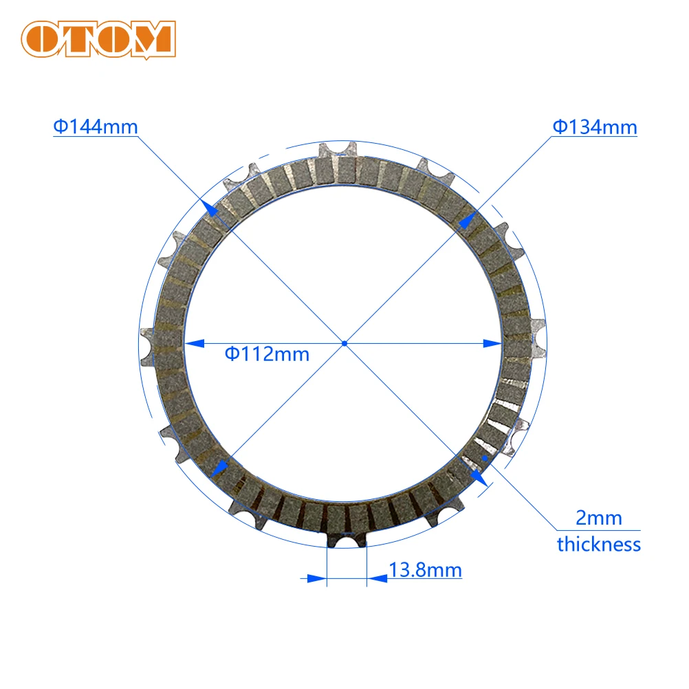 Фрикционные пластины сцепления OTOM для мотоцикла кроссового велосипеда эндуро подкладочный диск EXC SX XC XCW TC TE TX 250 300 Для KTM HUS QVARNA