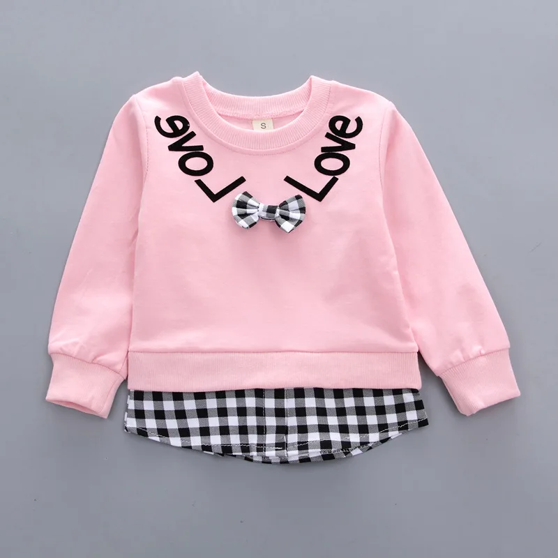 
Wholesale Pink Beautiful Sets Little Girls sweatshirt Clothing Outfit 