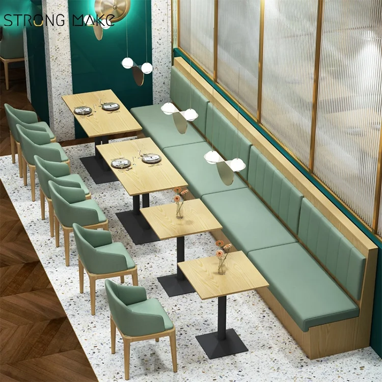 Commercial Fast-Food Chaise Restaurant Fine Dining Table Et Sets Tables and Chairs Booth Seating