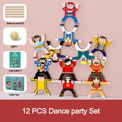 Wooden Diy Multiplayer Cartoon Hercules Building Blocks Stacking High Game Balance Stacking Block  And Balance Toy