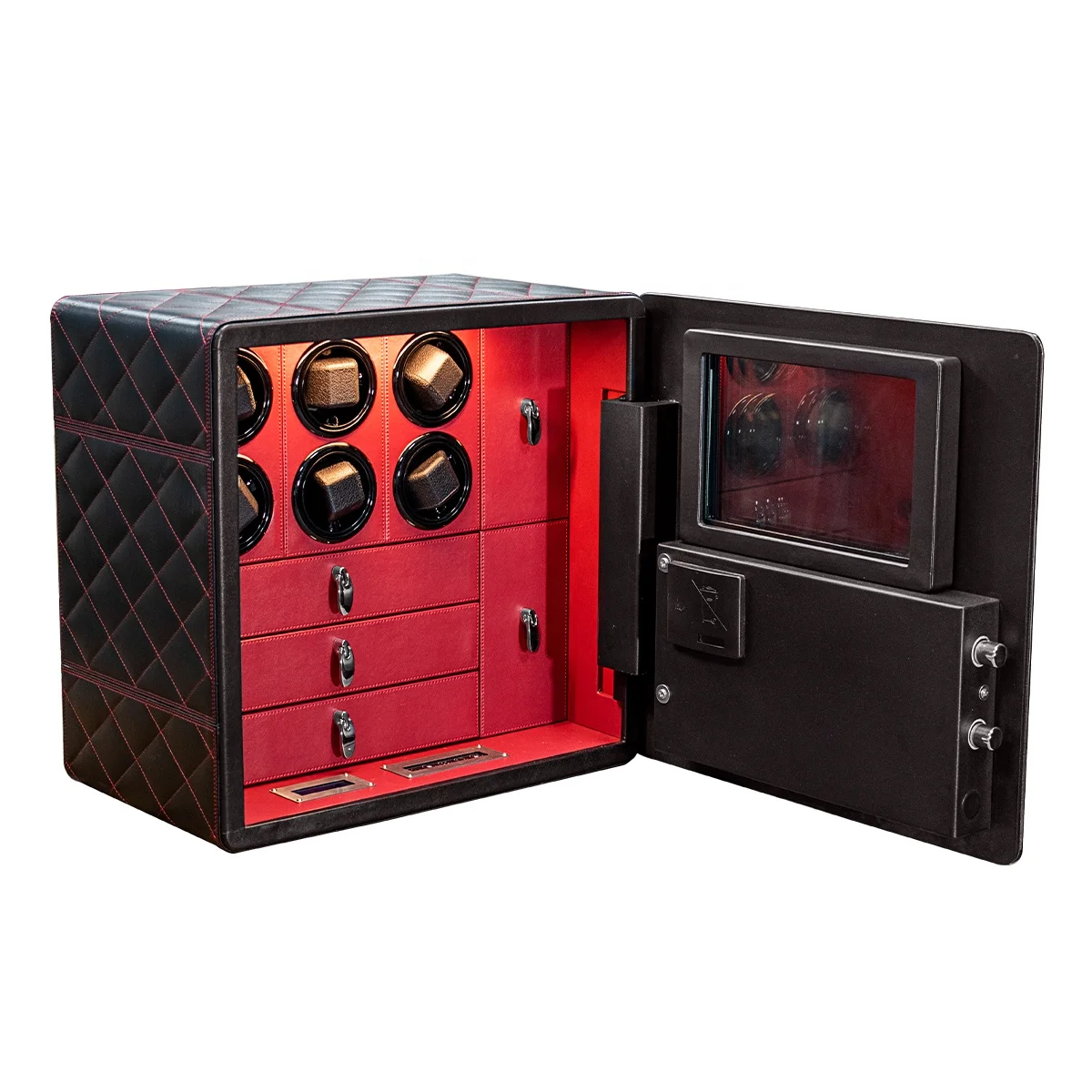 JIMBO High quality PU leather automatic vibrator watch winding watch winder luxury box