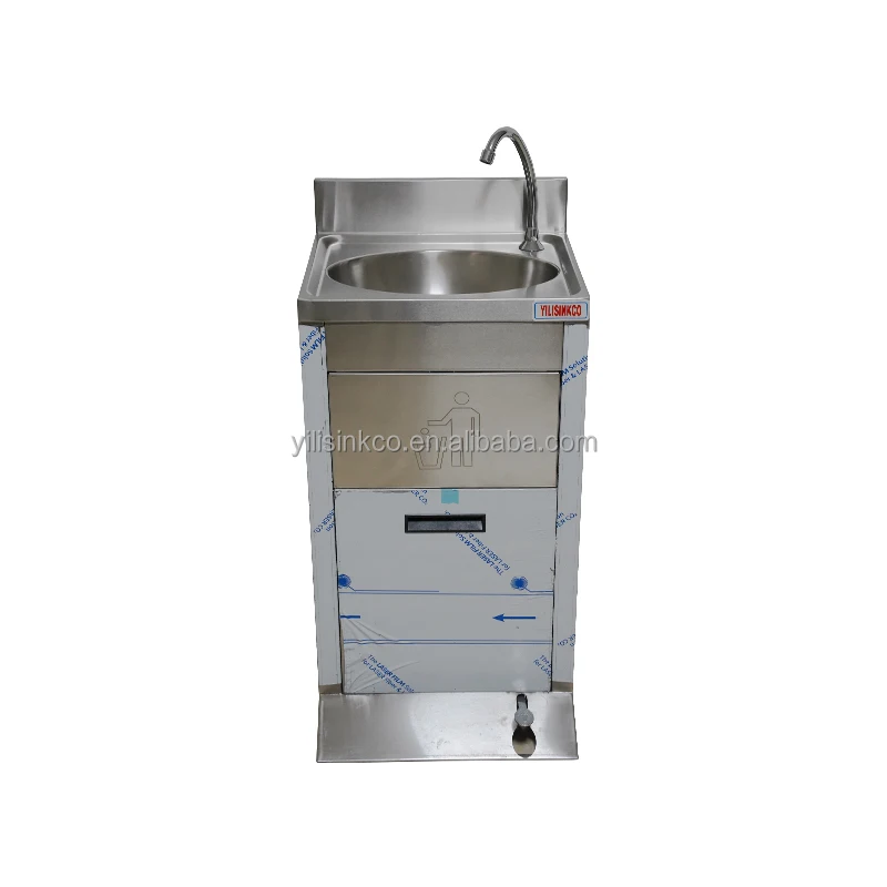 Freestanding Utility Sink Station Stainless Steel Portable Hand Wash Station Basin