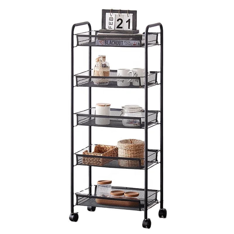 2021 Heavy Duty 3 Tier Rolling Cart with Wheels Storage Utility Carts Organizer