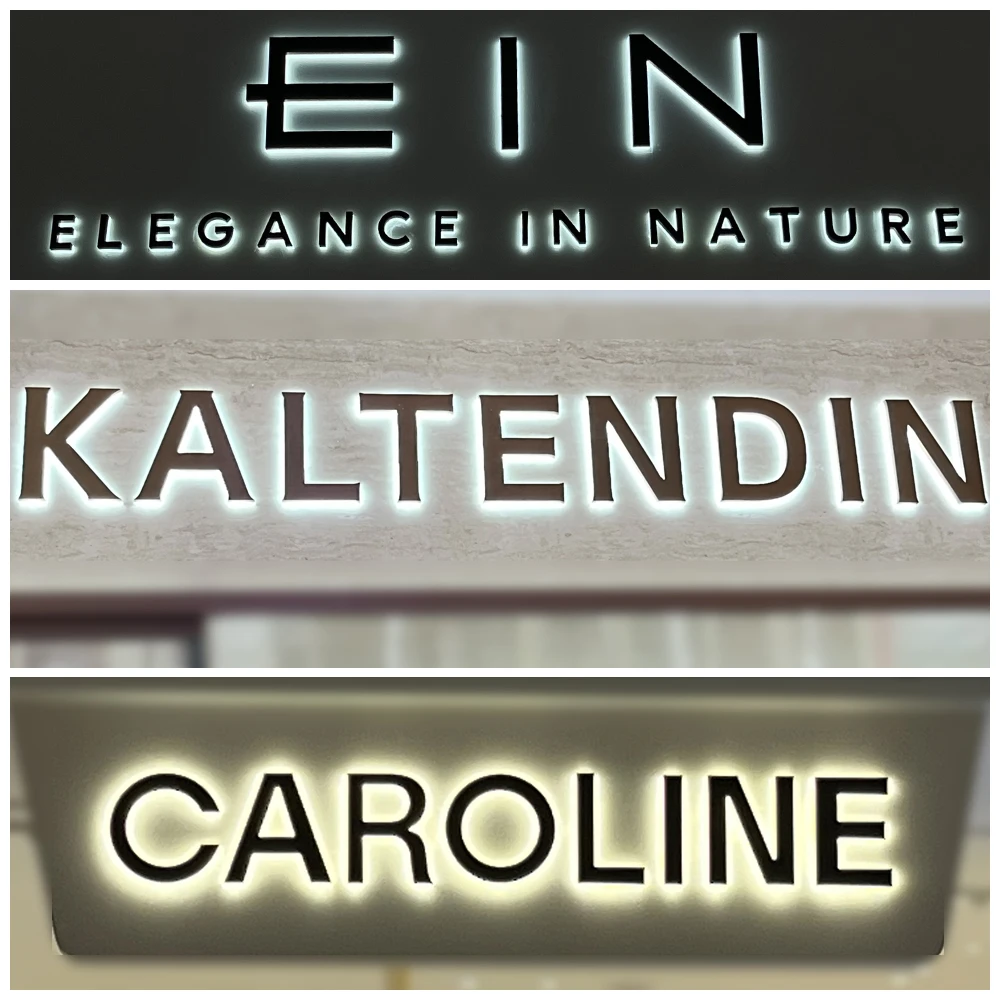 Custom 3D Led Illuminated Backlit Sign Letter Channel Light Logo Office Door Sign Acrylic Signage Metal Outdoor Business Signs