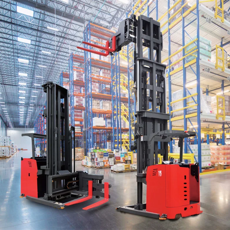 Super Narrow asile work  1.5 ton 3way forklift truck electric 1500kg three way forklift truck reach truck with 6m triplex mast
