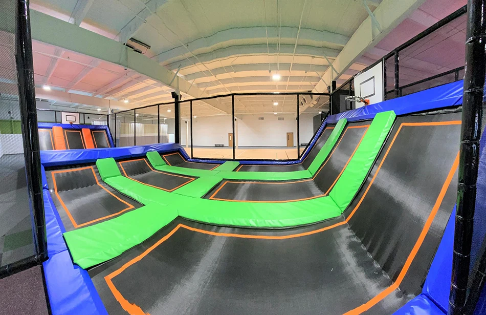 12k square meters commercial trampoline park with ninja course climbing wall foam pit dodgeball and soft indoor playground