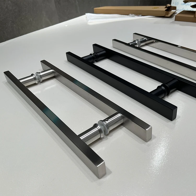 Hotel Shower Bathroom Room Glass Door Handle Home Interior Door Handle Modern Mirror Office Kitchen Sliding Door Handle Black