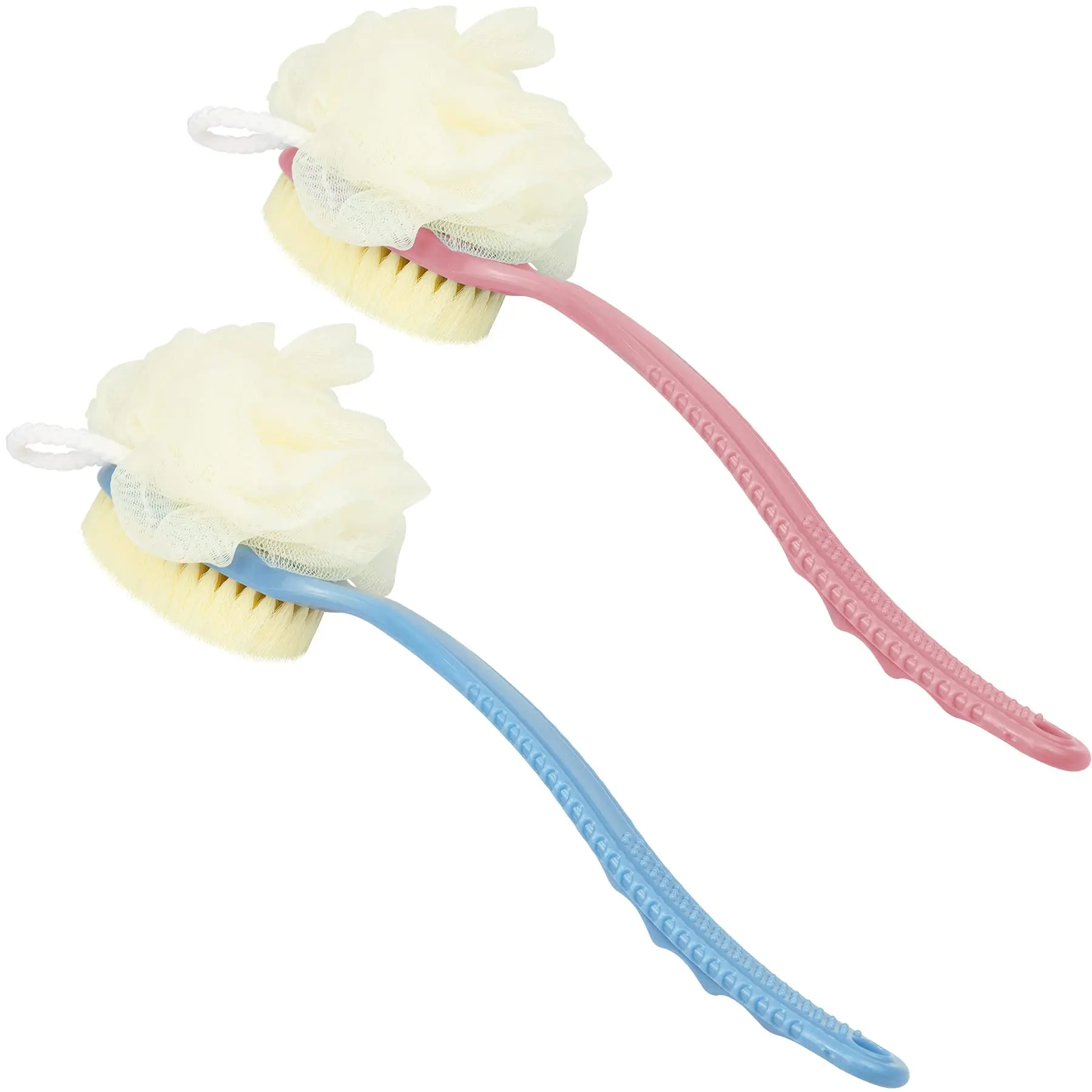 wholesale Long-handled bath ball two-in-one bathing and back-scrubbing double-sided soft-bristled bath brush