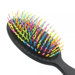 Plastic Straightener Massage Comb Brush Antistatic Hairbrush with Handle Natural Rubber Paddle hairbrush
