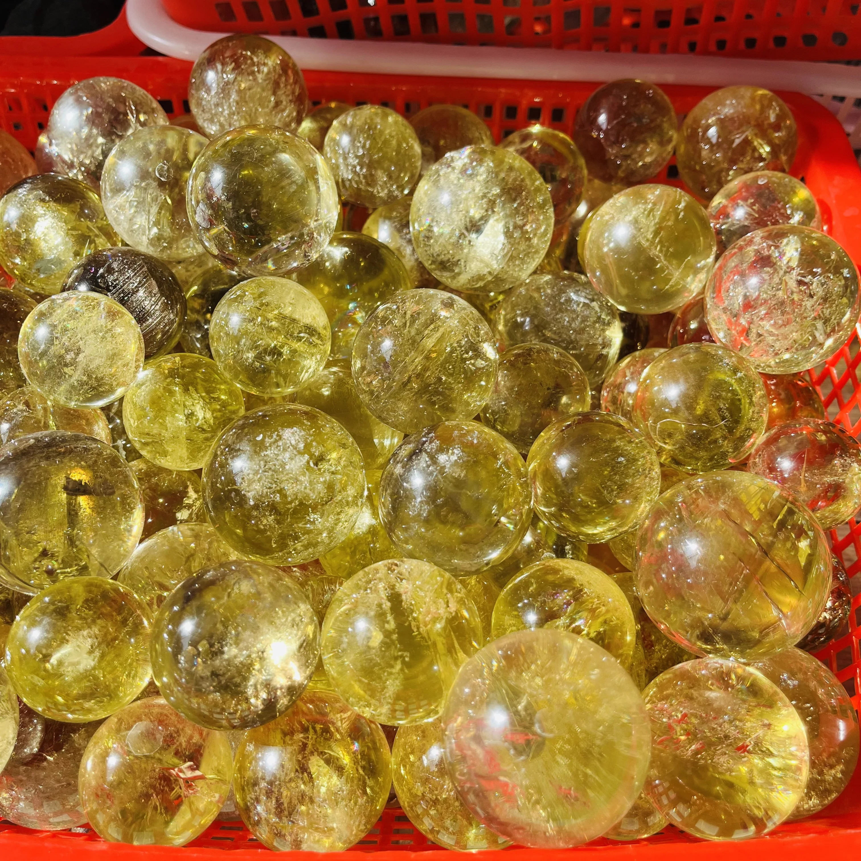 Wholesale Natural Citrine Sphere Ball High Quality Healing Crystals sphere for decoration