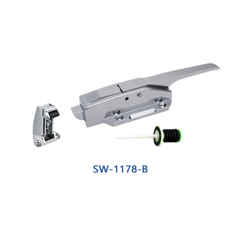 Cold storage refrigerated truck door locks and handles