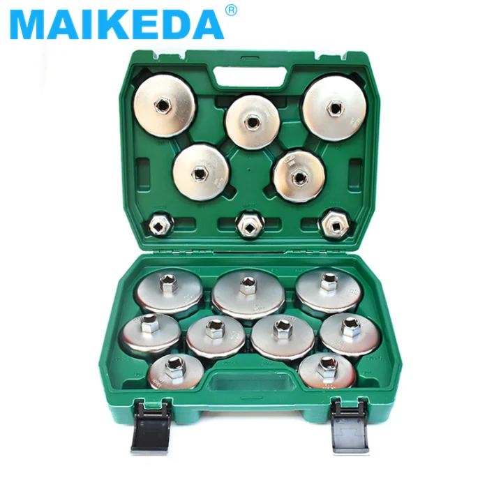 Portable Universal Filter Toolbox Snap on Half Inch Ratchet Filter Set High Quality 17pcs Tools Heavy Duty Socket Set Yellow,tan