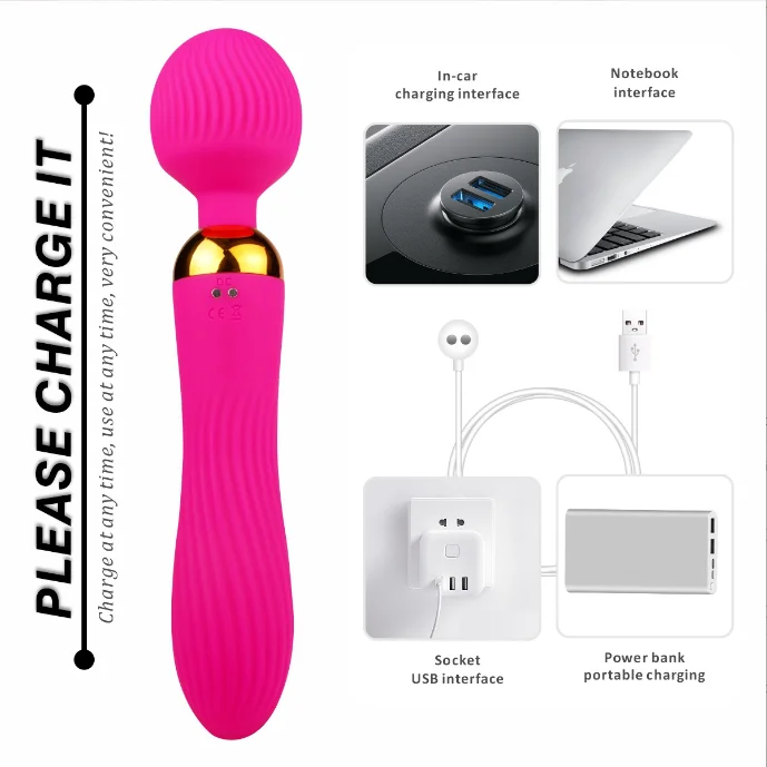 Female AV Vibrators Wand Masturbation Device Body Massager G Spot Ciltoris Sex Toys For Woman Magnetic Rechargeable Sex Products