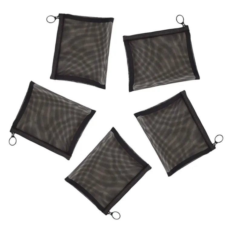 
Portable breathable small zipper mesh bag pouch travel kit storage pouch 