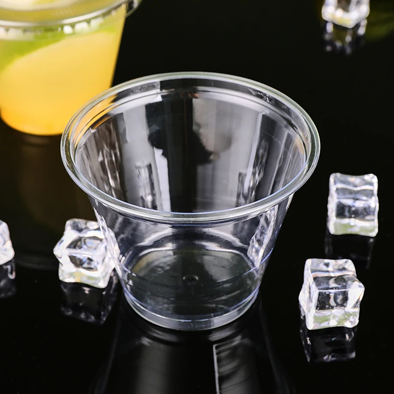 92 mm Custom Logo PP PET frosted Plastic dessert cold Drink Cups Cheap6/ 8/9/16/24/32oz u shape clear plastic cups with lid