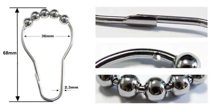 YIWANG Manufacture Wholesale Iron Silver Shower Curtain Hook Rings