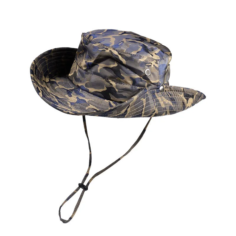 Sun Protection Wide Brim Waterproof  Packable Hats For Men Women Fishing Camo Tie Dye Foldable Bucket Hat Sunhat