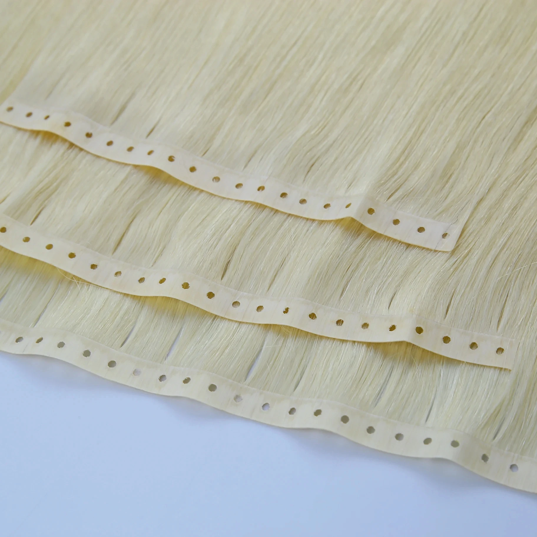 High Quality 12A Double Drawn 100g Russian Remy Human Virgin Seamless Hair Extensions Silky Straight Wave PU Skin Beaded Weft