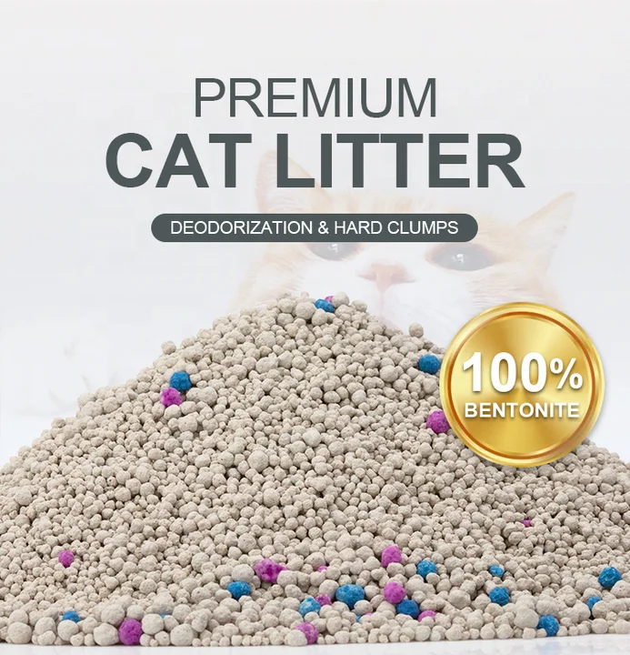 Best-Selling cat sand OEM pet product dust free super clumping bentonite cat litter