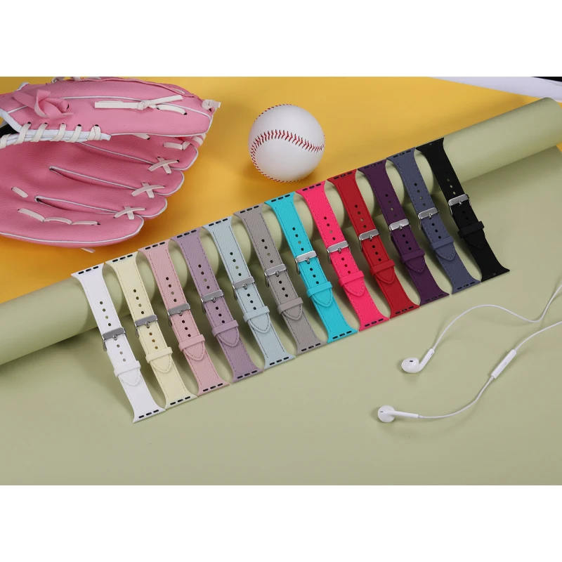 Woven Design Silicone Replacement Watch Band Strap For Apple Watch Band Series 7 6 5 4 3 Se For Apple Watch Band Strap 42 44mm