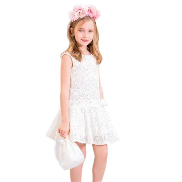 11-Year-Old Princess Girls Dress 2024 Casual Sleeveless A-Line Summer Dress with O-Neck Collar from Guangzhou