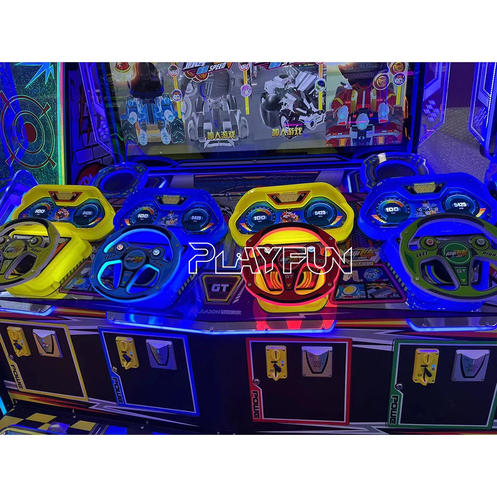 Playfun оптовая продажа аркадный детский автомат с монетоприемником гоночный автомобиль билет игра выкупом скорость 4p игровой