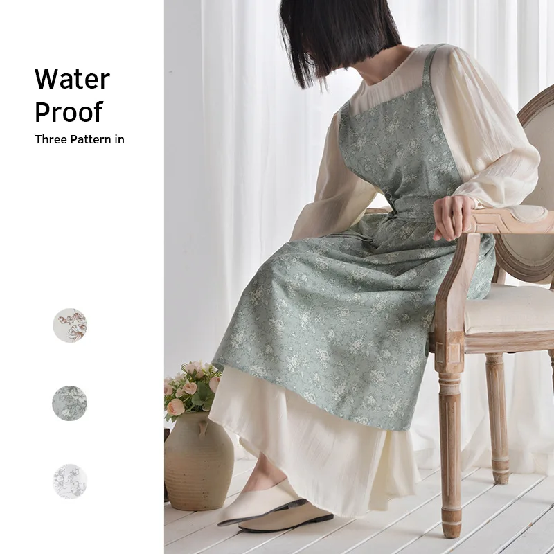 Wholesale Good Quality Korean Cotton kitchen Cooking Maxi skirt Gorgeous Waterproof Sleeveless Apron