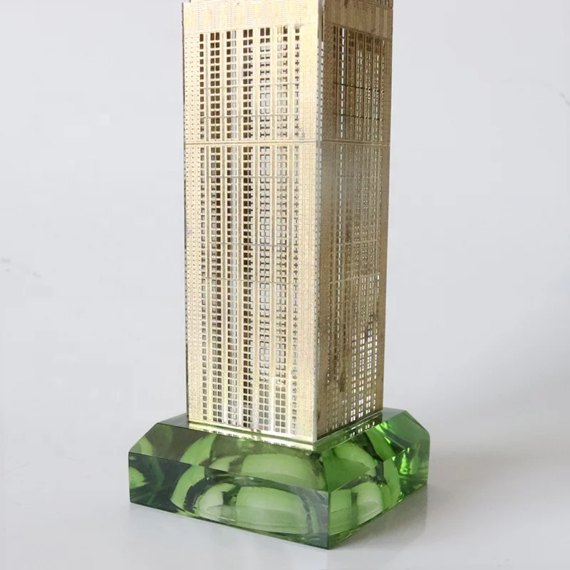 Crystal Makkah Mecca Clock Tower Model With Led Light Base For Abraj Al Bait Islamic Souvenirs