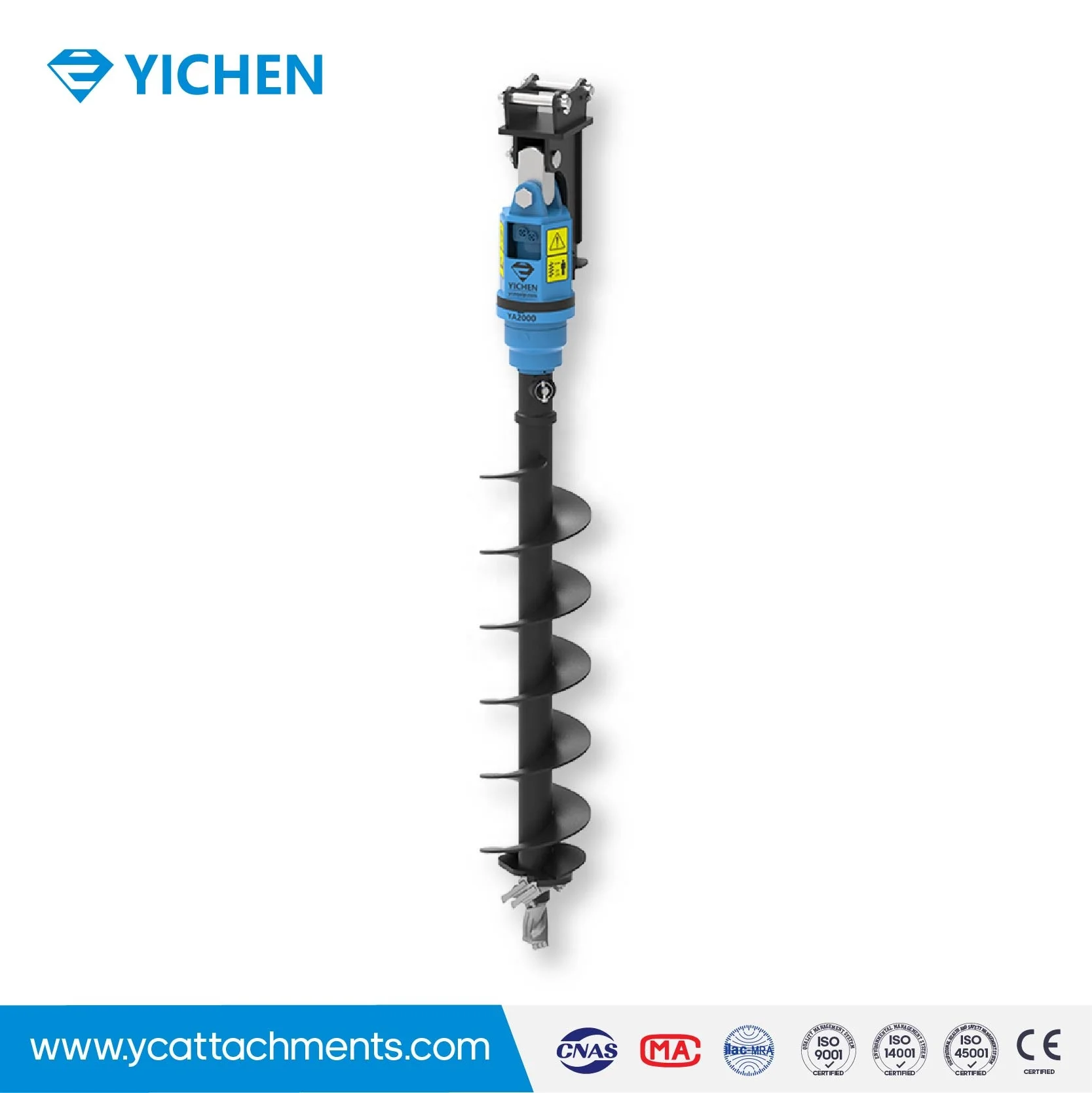 YA2000 High quality Maximum drilling depth up to 12 meters Spiral type Affarestation Excavator hole digger for Excavator tools