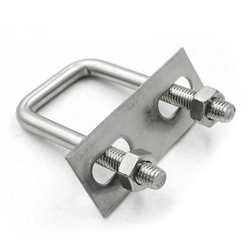 Square U-Bolts Nuts Frame Straps M6 M8 304 316 Stainless Steel Fastener for 20mm 25mm 45mm 50mm Pipe Dia Nut Bolt