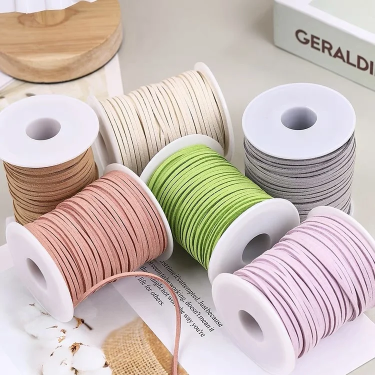 Custom Gift Box Decoration Ribbon korean Velvet Suede Leather Rope Bouquet Gift Packing Ribbon