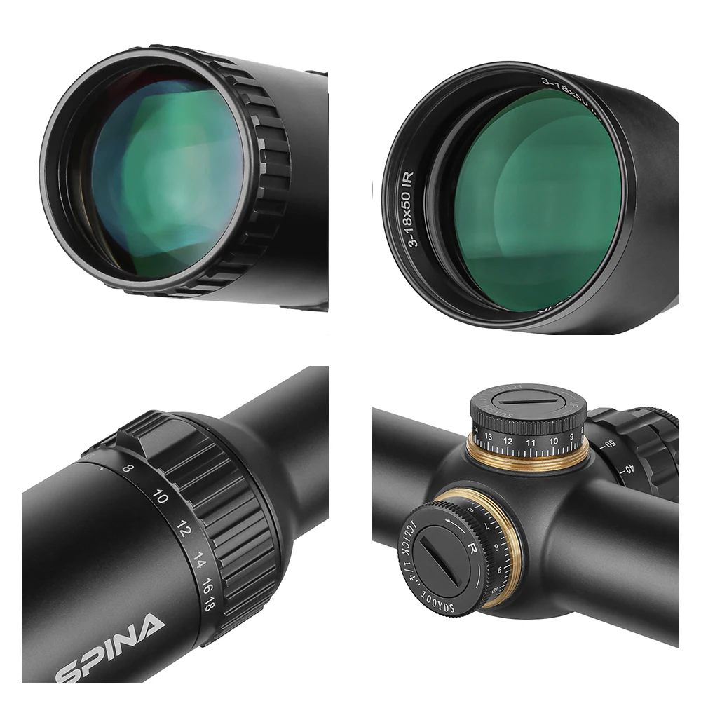 SPINA OPTICS Hunting Optics 3-18x50 WA SF Long Range Tactical Scope Sights