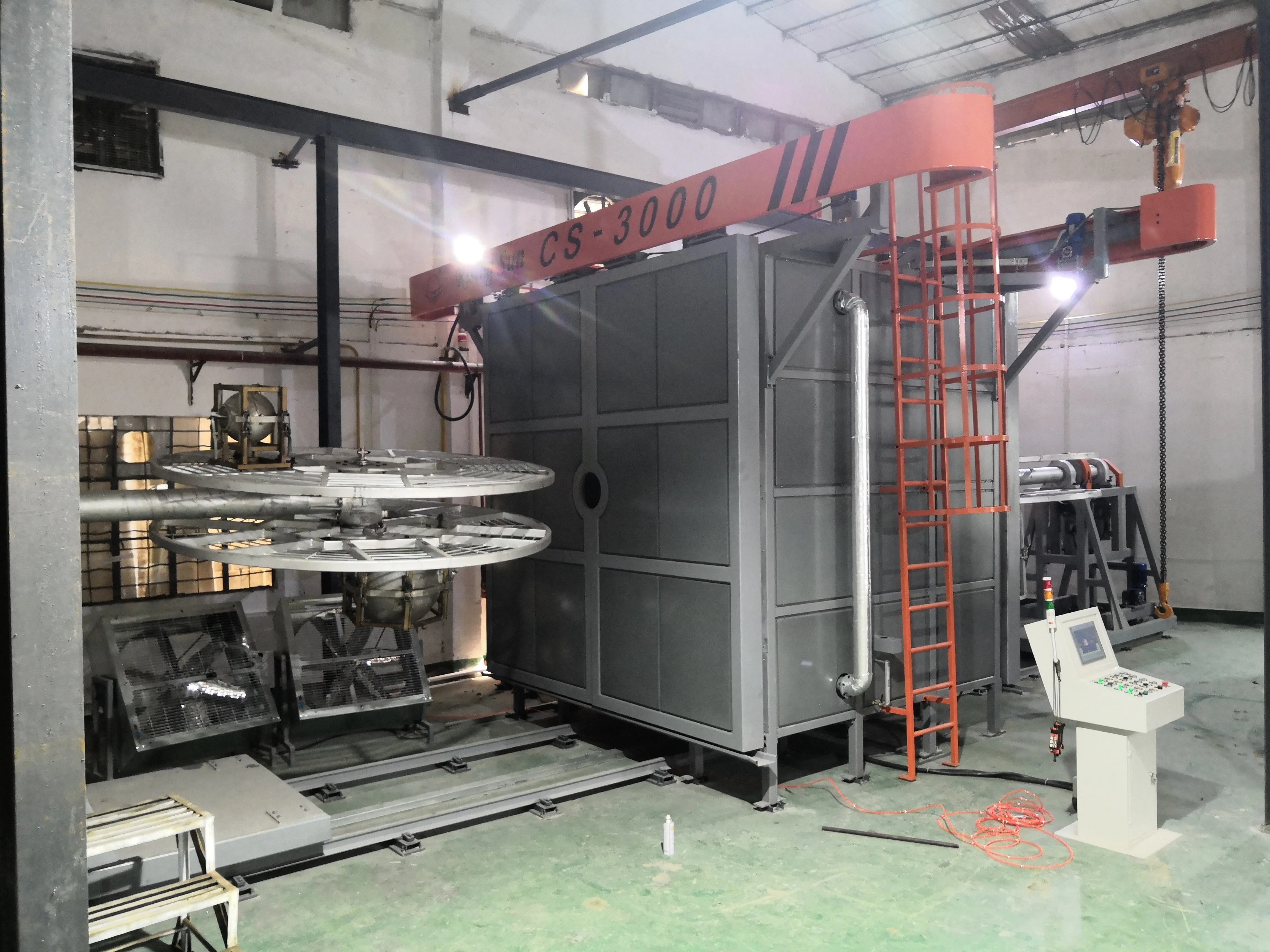 shuttle rotomolding machine bixial rotational molding