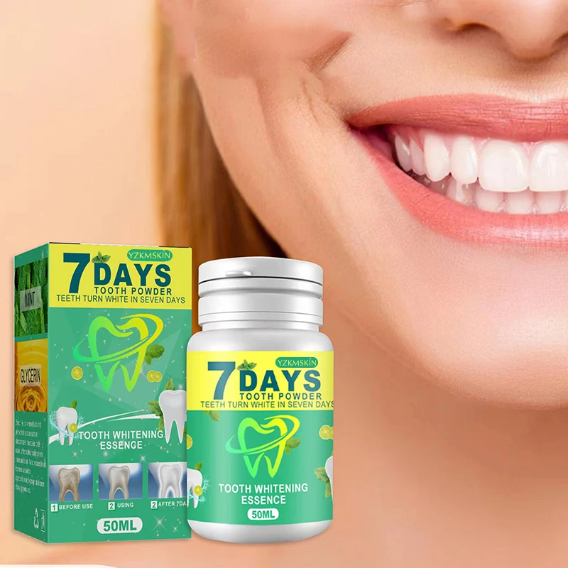 Wholesale Private Label 50ml 7 day Oral Hygiene Care Remove Tooth Yellow Stains Cleaning Bleaching White Teeth Whitening Powder