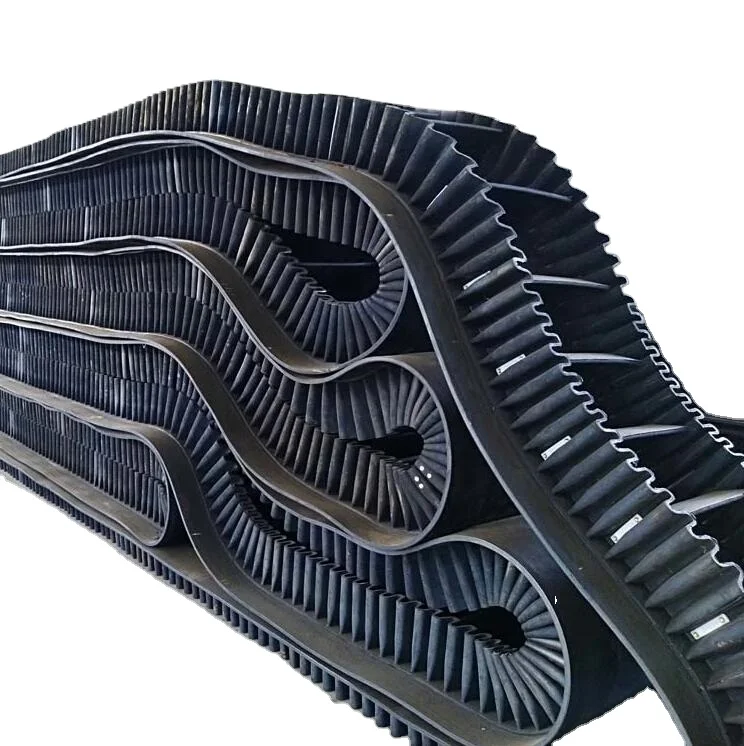 sidewall corrugated conveyor belt with high strong for industry
