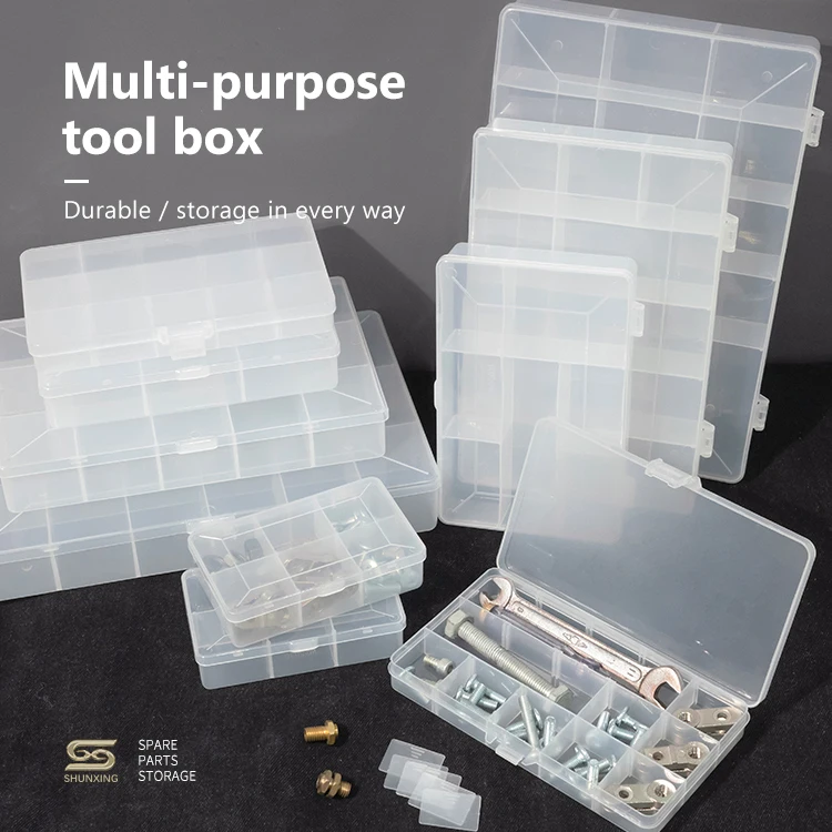 OEM ODM Factory plastic tool hardware storage boxes organizer 15 grids removable divider box