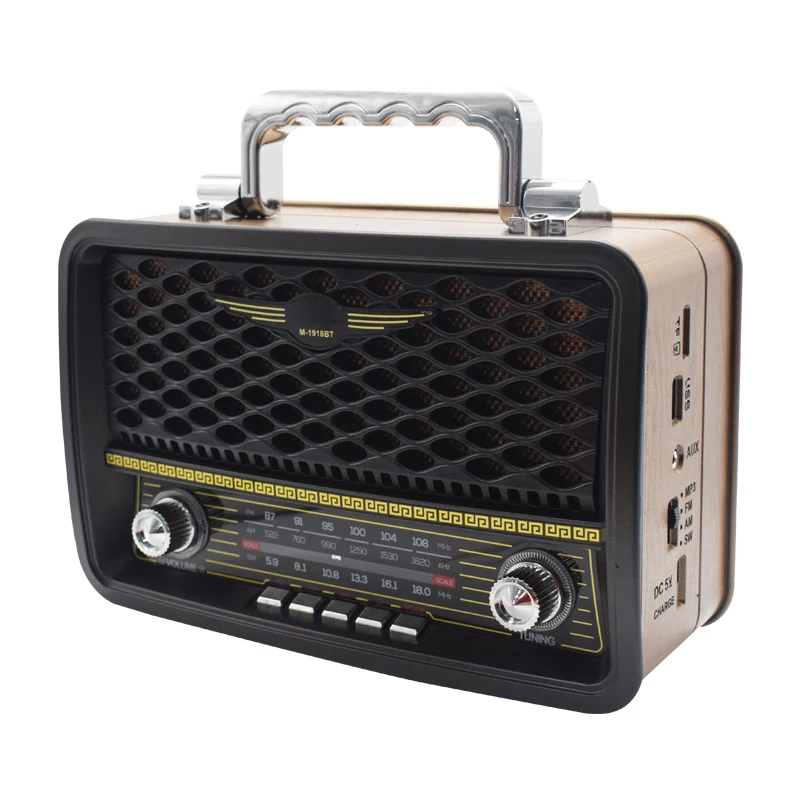 Perfect Sound Wooden Old Retro Vintage  Am Fm Sw Multiband TF card USB MP3 Music player Home Radio