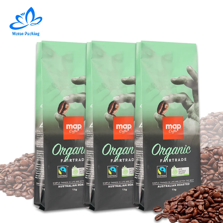 Compostable Coffee Bag Valves Biodegradable Plastic Zip Coffee Tea Snack Packaging Coffee Pouches Bags With Valve