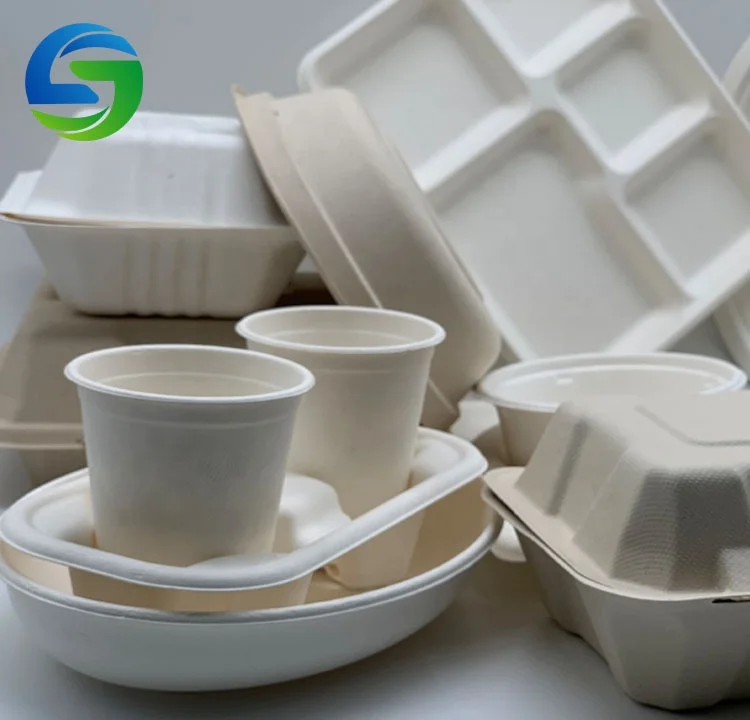 Sugarcane Bagasse Paper Pulp Molded Cosmetic Packaging Inserts Coffee Trays