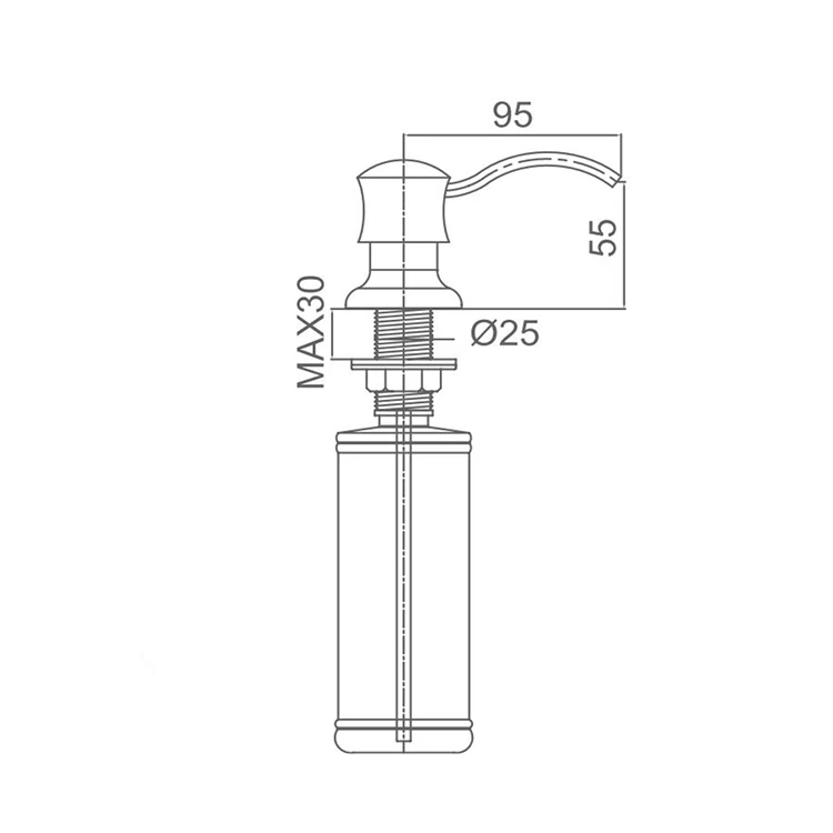 Kaiping factory good price 12 OZ high quality kitchen sink of push liquid soap dispenser for family