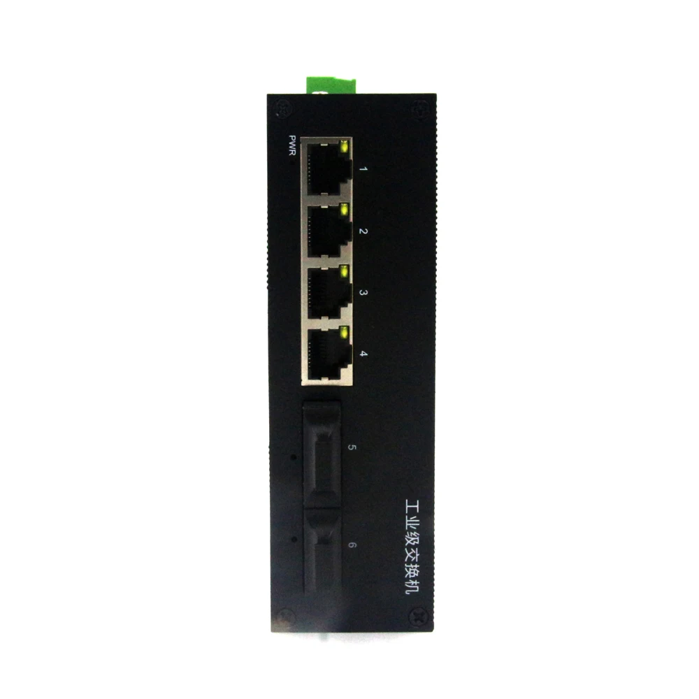 
6-Port DC12~52V 1000M 4 Electric 2 SC Interface Optical Single-mode Dual-fiber 20KM DIN Rail Industrial Ethernet Switch 