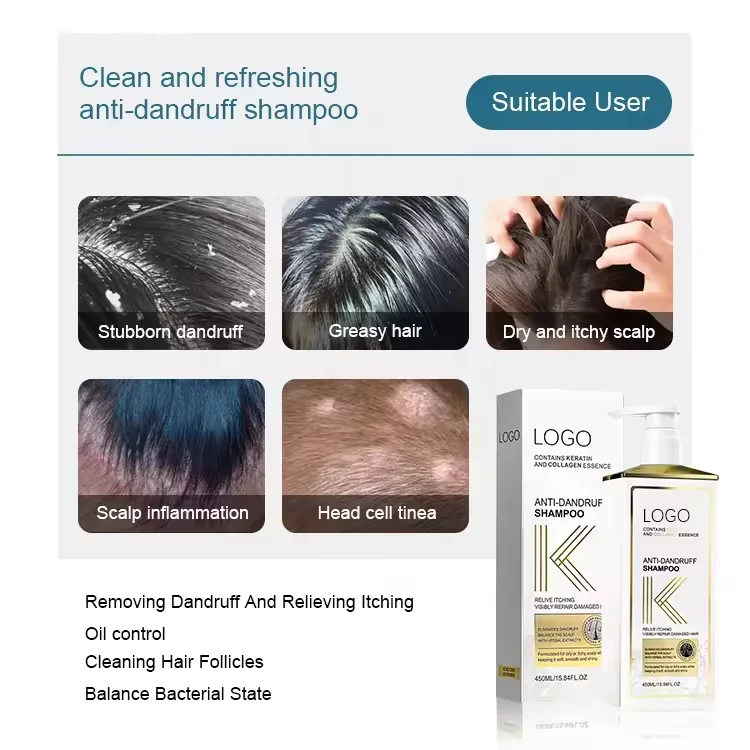 Private Label Factory Wholesale Weakly Acidic Keratin Collagen Organic Anti Dandruff Shampoo