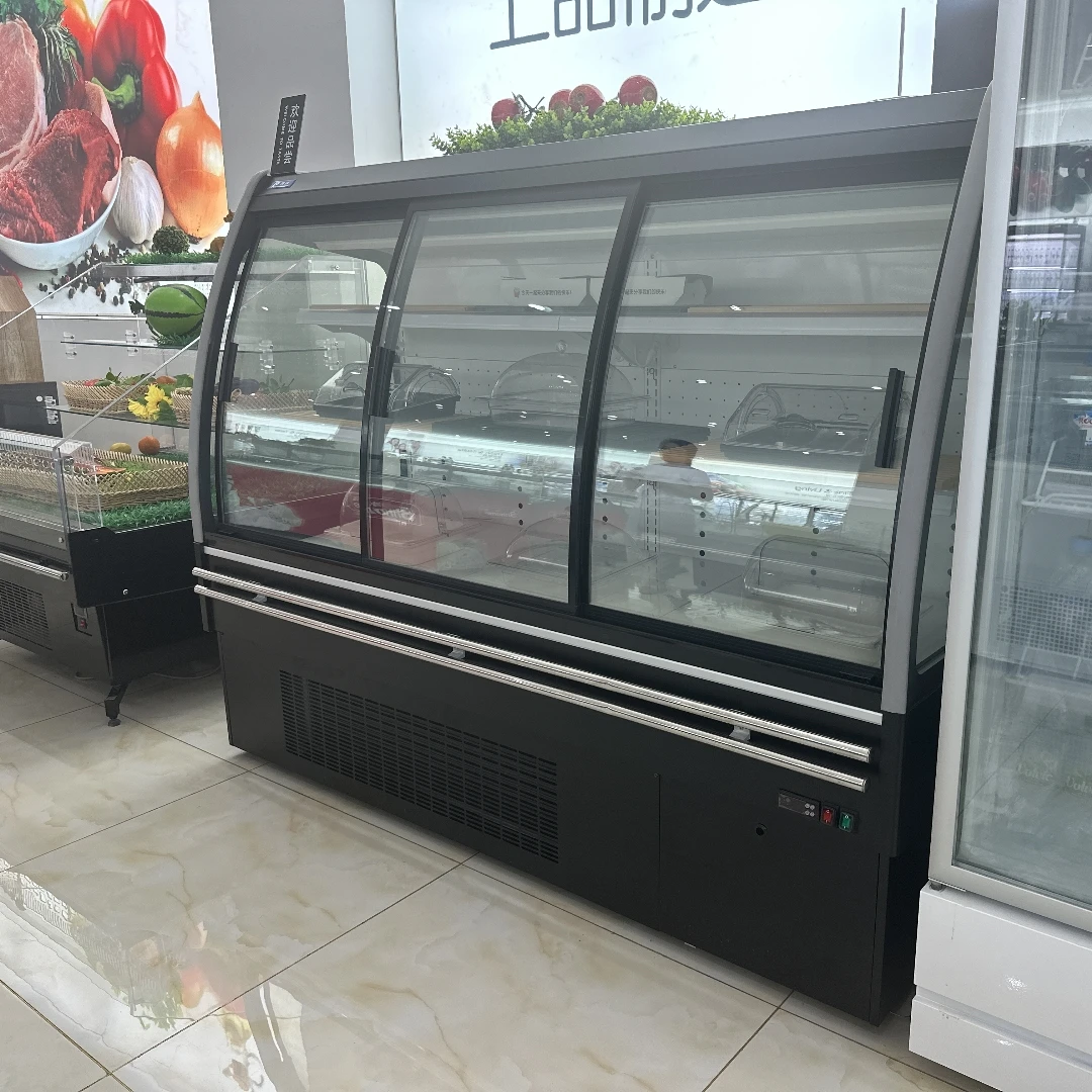 Kenkuhl remote semi vertical multideck display open drinks fruit milk cake food grocery showcase chiller supermarket