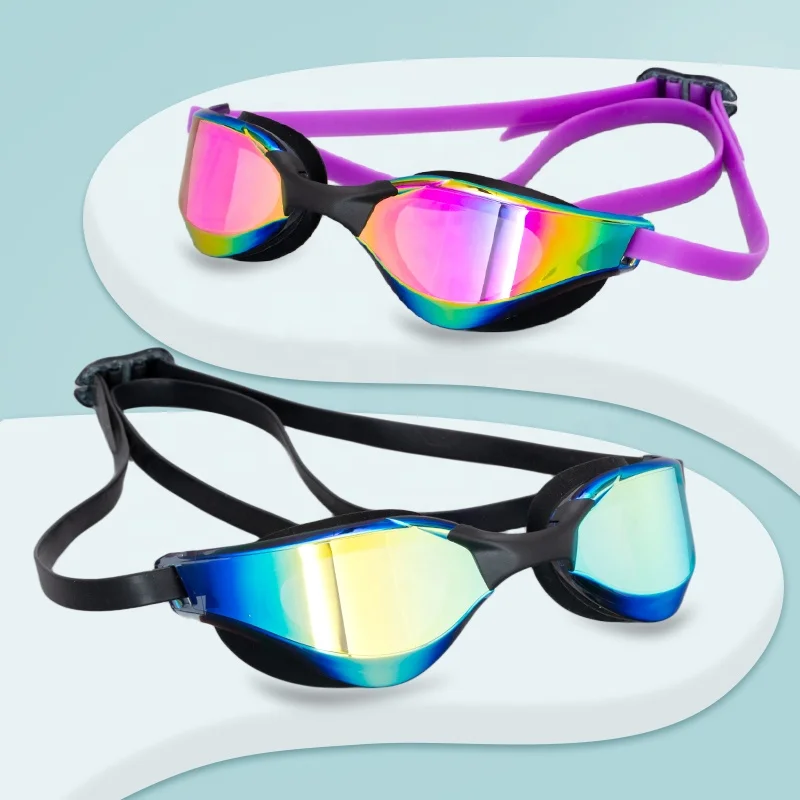 Professional Manufacturer New Electroplated HD Anti-fog Small Frame Training Competition Swimming Race Goggles