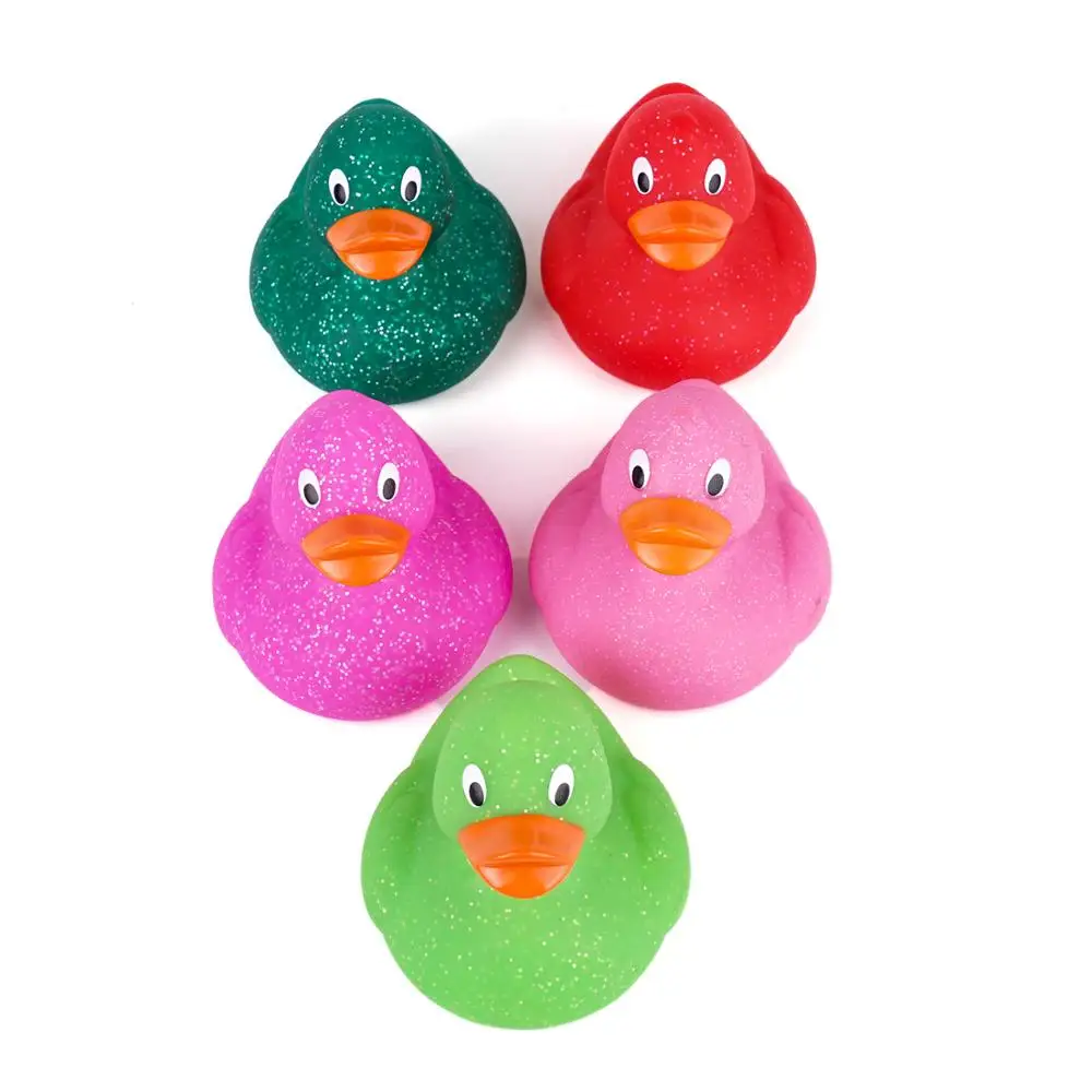 
Vinyl PVC plain color baby bath floating toy pass American European standard duck animal 