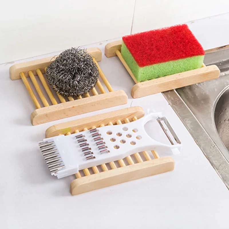 Natural Wooden Soap Dish Tray Holder Creative Storage Rack Plate Box Container for Bath Shower Bathroom Supplie