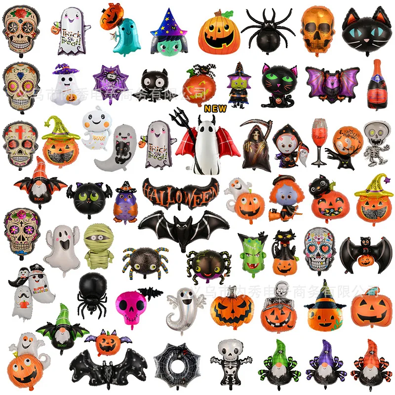 Halloween Decoration Balloons Bat Spooky Pumpkin Spider Web Halloween Balloons for Halloween Party Decoration Outdoor Home