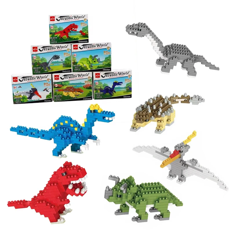 Factory Price Diy Plastic Blocks Set Dinosaur Cartoon Building Blocks For Kids Gifts Brick Educational Jigsaw Figure Puzzle Toys