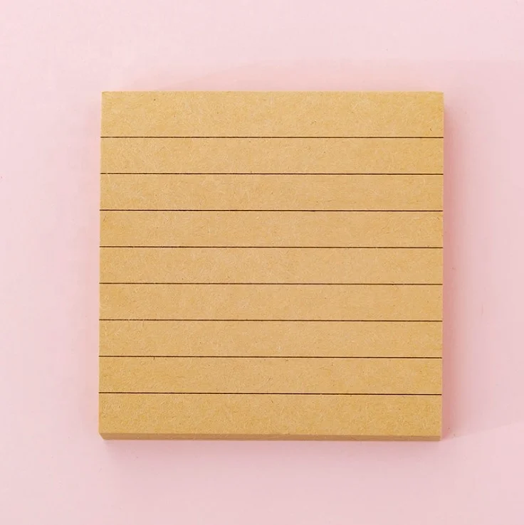 
Wholesale Custom School Supplies Simple Sticky Notes Kraft Paper Memo Pad Writing Notes 