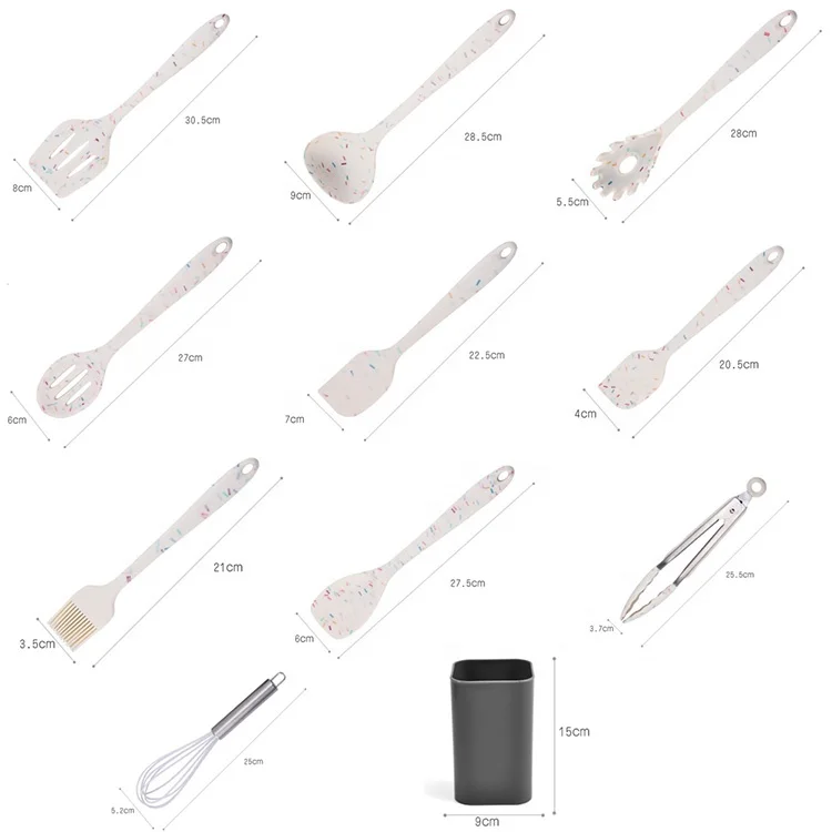 Silicone Kitchen Utensils Set 11pcs With Candy Finish SW-CT11